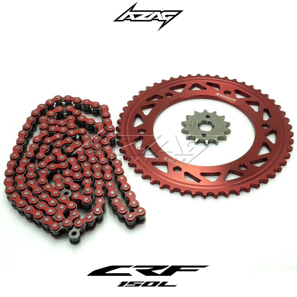 Gear Set Plus Rantai Honda CRF Rantai SSS Merah