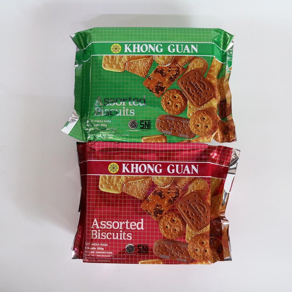 

Khong Guan Assorted Biskuit 300gr MERAH / HIJAU BISKUIT KONG GUAN CAMPUR 300 GRAM