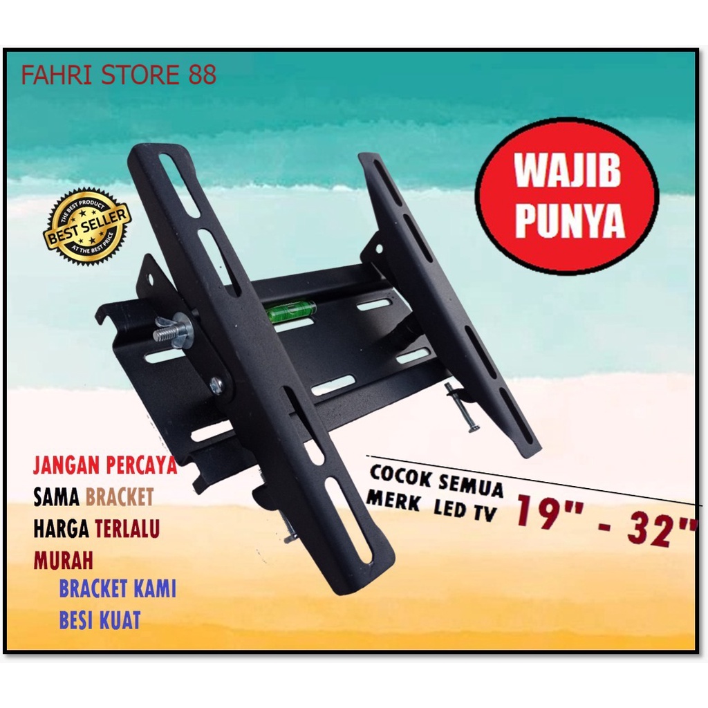 PROMO  BRACKET TV led  uk 19 sampai 32 inch PASTI COCOK BREKET TV dinding BRAKET TV semua merk breck