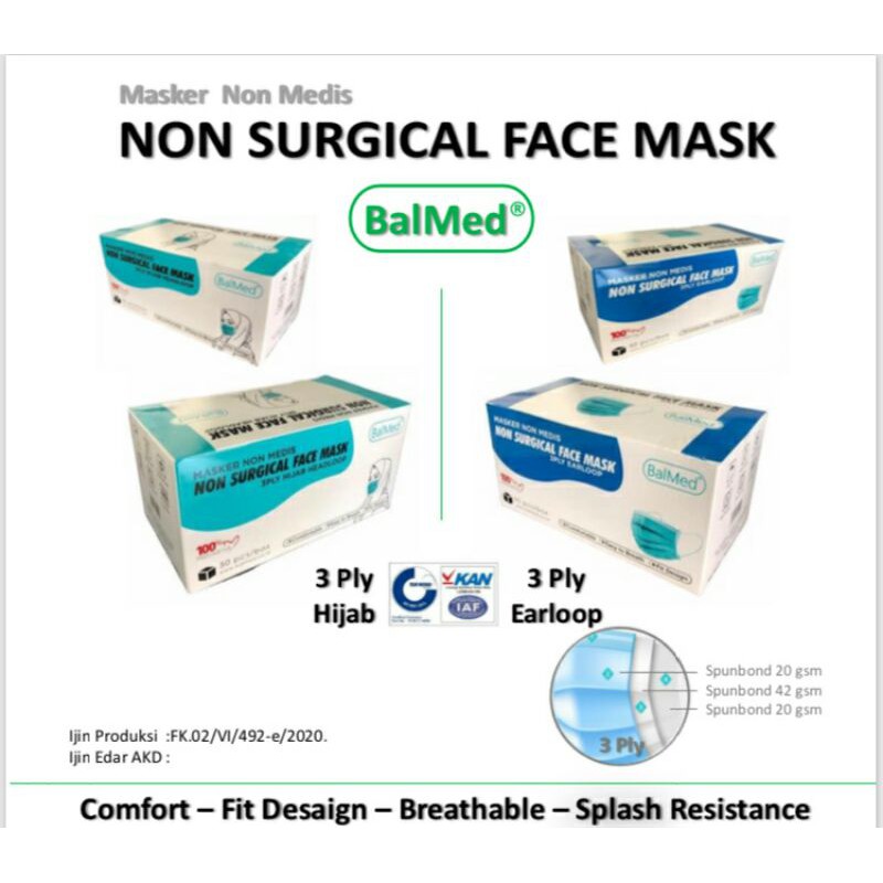 Masker Non Medis Balmed (Non Surgical Mask 3 Ply)