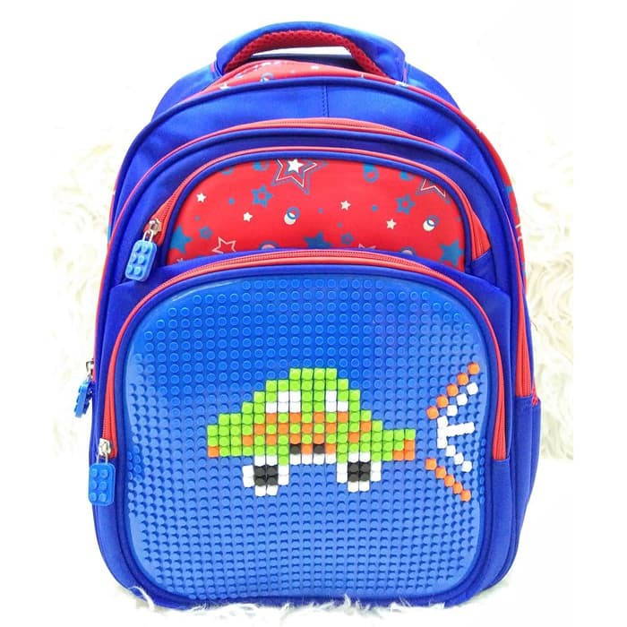 Tas Ransel Anak Laki-Laki Dic 430 Cbr Six Original - Sobat Mode LT443  Lego Sd Biru Merah Emas