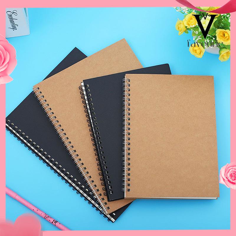 [COD]A5 Kraft Paper Coil Book Simple Student Notebook Meeting Notepad Buku Akuntansi Portabel-FA