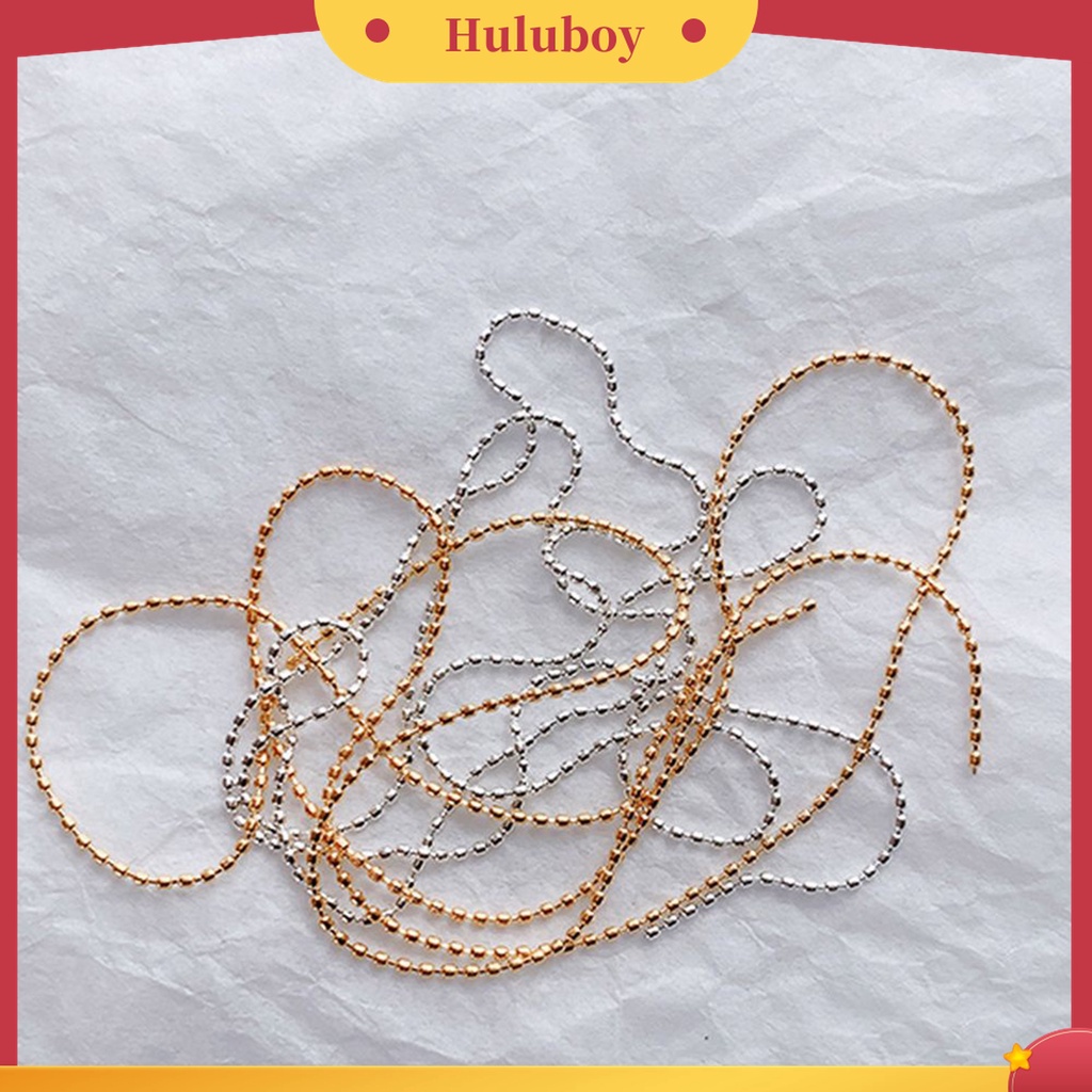 Huluboy Huluboy♡ 2pcs Rantai Manik-Manik Bahan Metal Untuk Dekorasi Nail Art