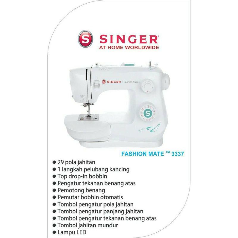 Ready Termurah | Mesin Jahit Portabel Singer Fashion Mate 3337 / Semi Neci / Lubang Kancing