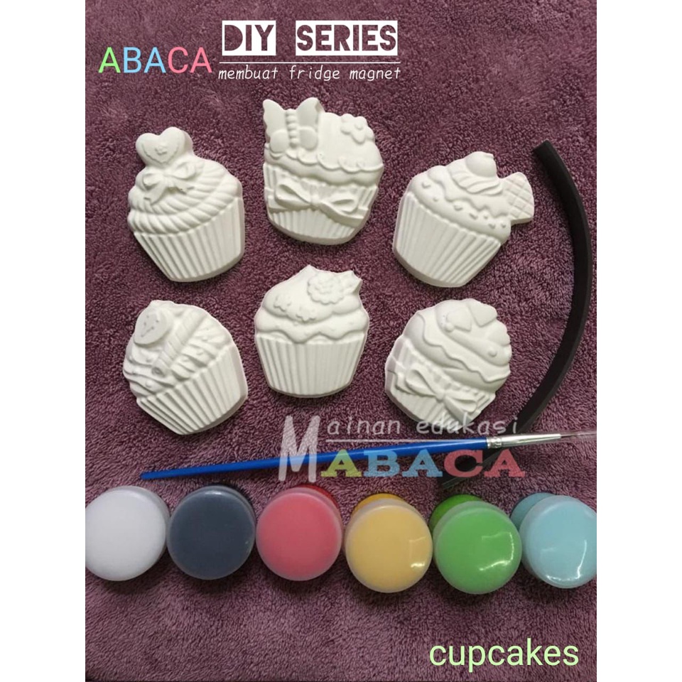 DIY Tempelan Kulkas Dinding Gipsum - Mewarnai Mengecat Gipsum Hiasan