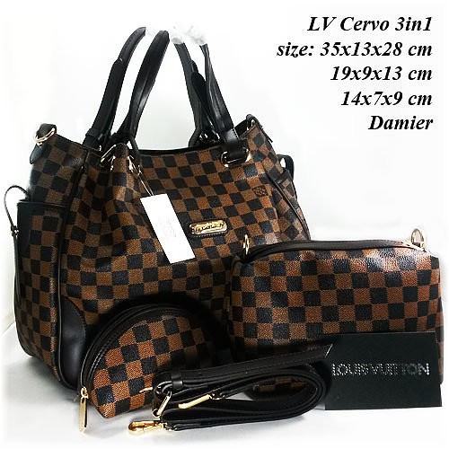 Promo Tas  Wanita Louis Vuitton LV  Cervo 3in1 Harga Murah 