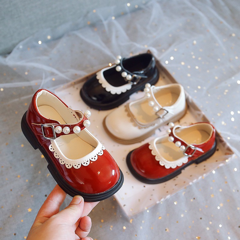 littlekiddoss SH2243 Sepatu Flatshoes Pantofel Anak Perempuan Import Sepatu Flat Mutiara Sepatu Pesta Glossy Sepatu Natal