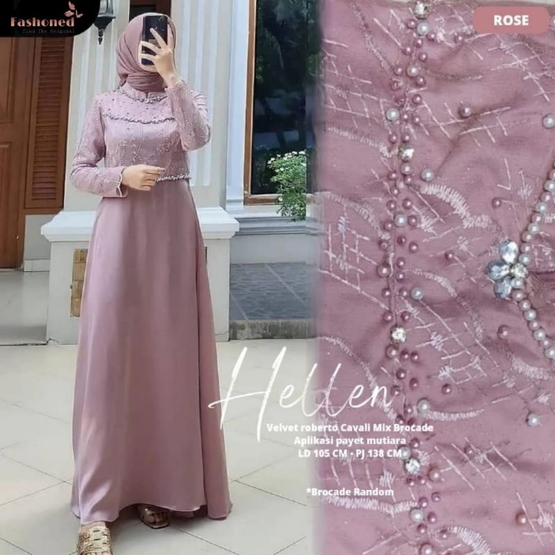 Helen Maxy Sonia Dress Mutiara Maxy Hellen Maxy Dress Brukat Tile Mutiara Warna Lilac Gamis Brokat C