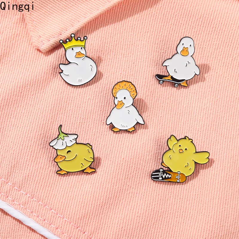 Bros Pin Enamel Bentuk Kartun Hewan Ayam Lucu Untuk Anak