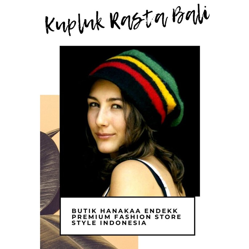 Topi Kupluk Rasta Bali Pantai Rajut Pria/Wanita (Unisex)