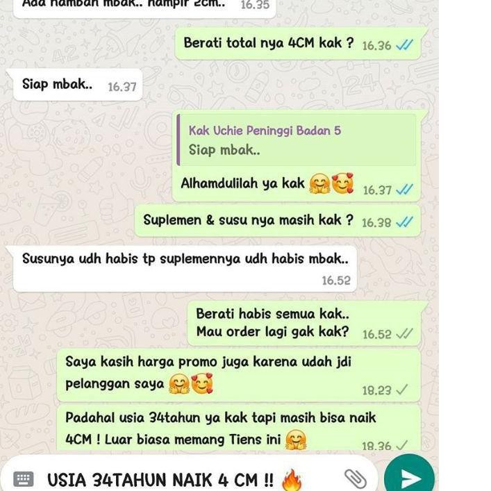 

Promo - [TERLARIS] PENINGGI BADAN TIENS || HALAL ALAMI BPOM , MUI | ZINC + SUSU CALSIUM 100% ORIGIN