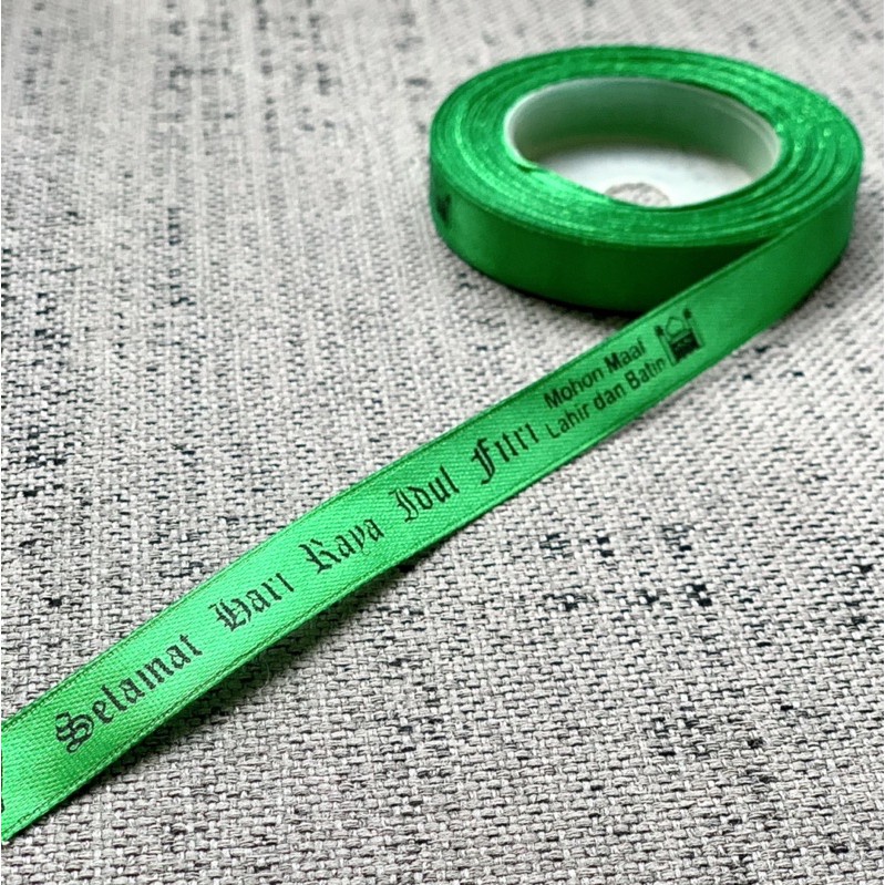 

RIBBON Eid Mubarak Pita Satin Lebaran 1/2 Inch 1 Roll