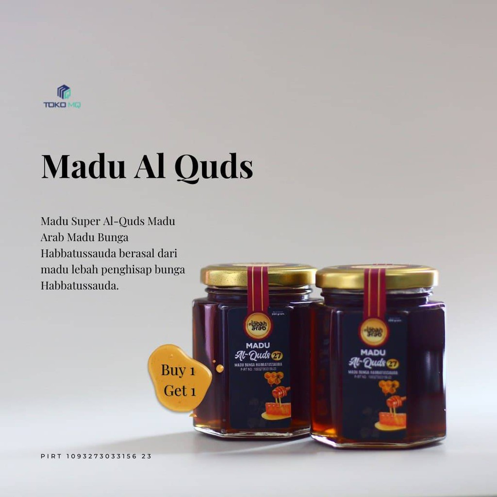 

MQ - Minuman Kesehatan Madu Al Quds (Madu Super) 250 gr Beli 1 Gratis 1