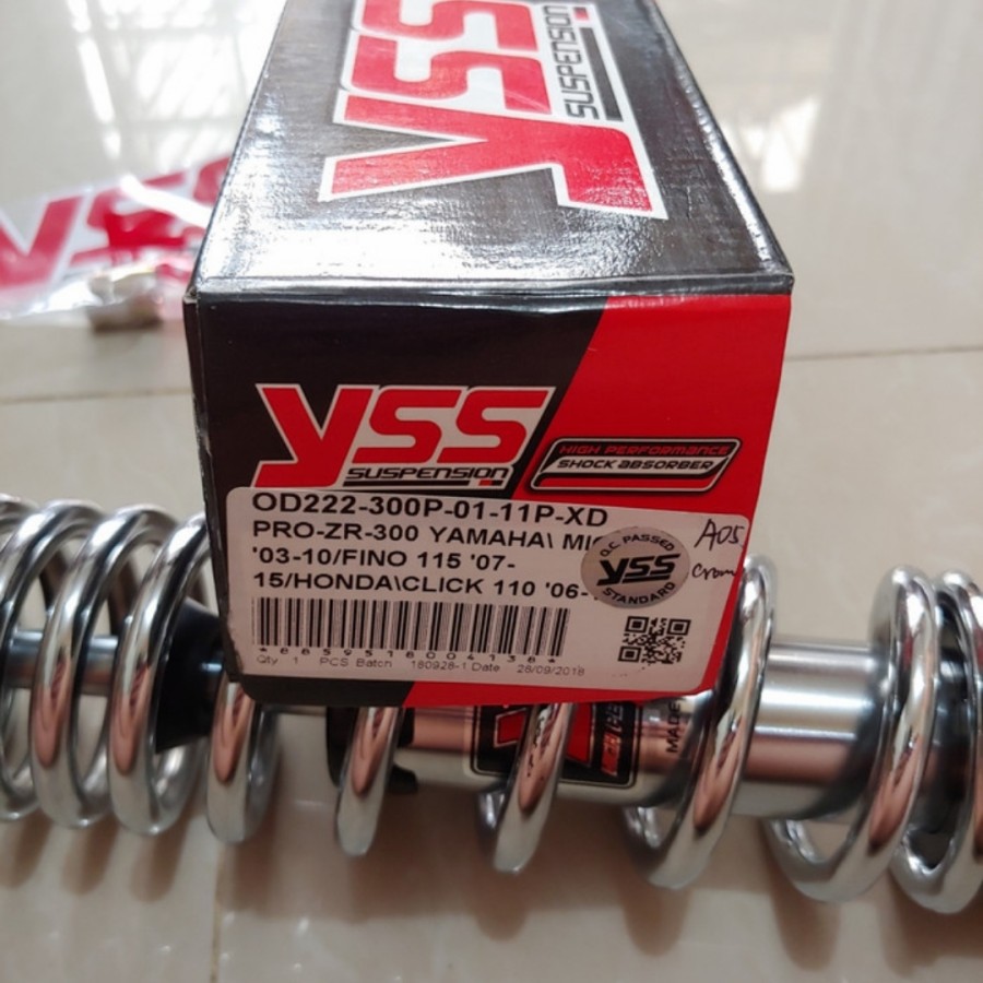 Shockbreaker Shock YSS Matic Pro ZR 300 mm Chrome YSS Mio Beat Vario Crome