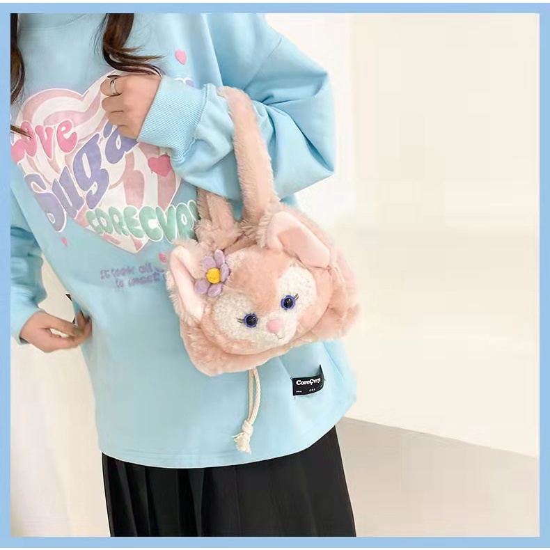 （COD)Tas tangan tote handle bag  Fashion Motif Kartun Karakter Hewan warna pink kelinci Anak &amp; Dewasa