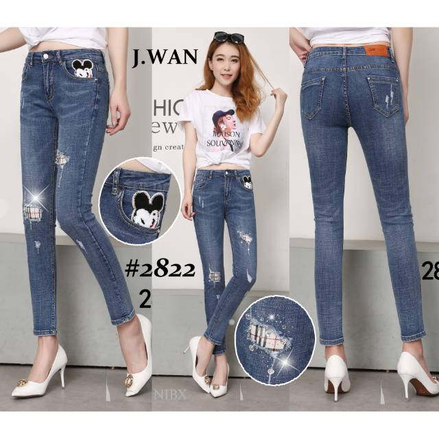 Jwan2822/celana panjang wanita/jeans import/celana stretch/celana mickey