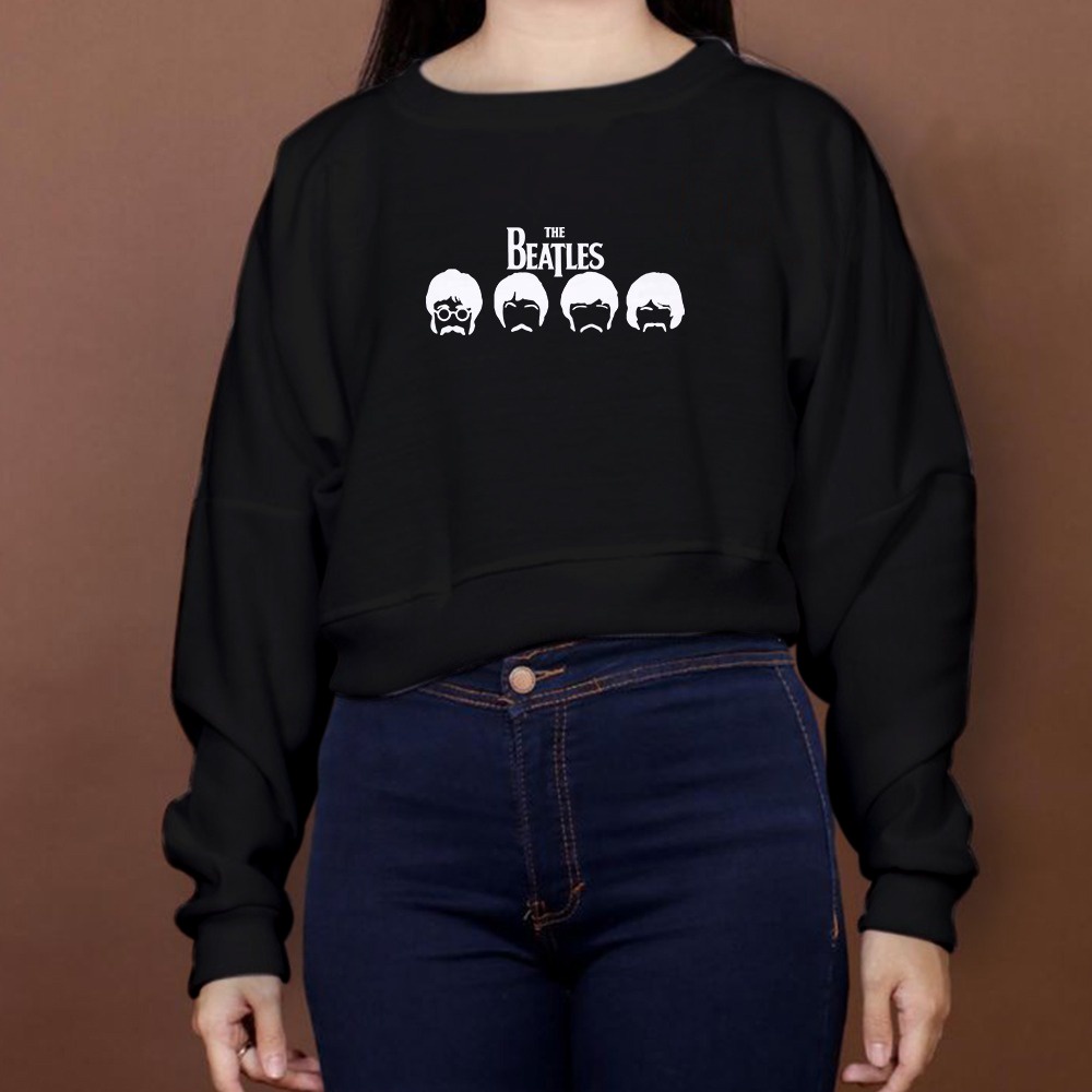 SWEATER WANITA CROP OVERSIZE THE BEATLLES SWEATER PREMIUM