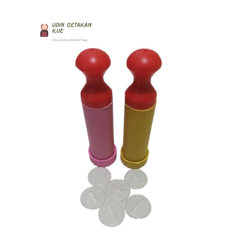 Cetakan Kue Semprit Dorong Plastik Cetakan Akar Kelapa Plastik 6 Motif