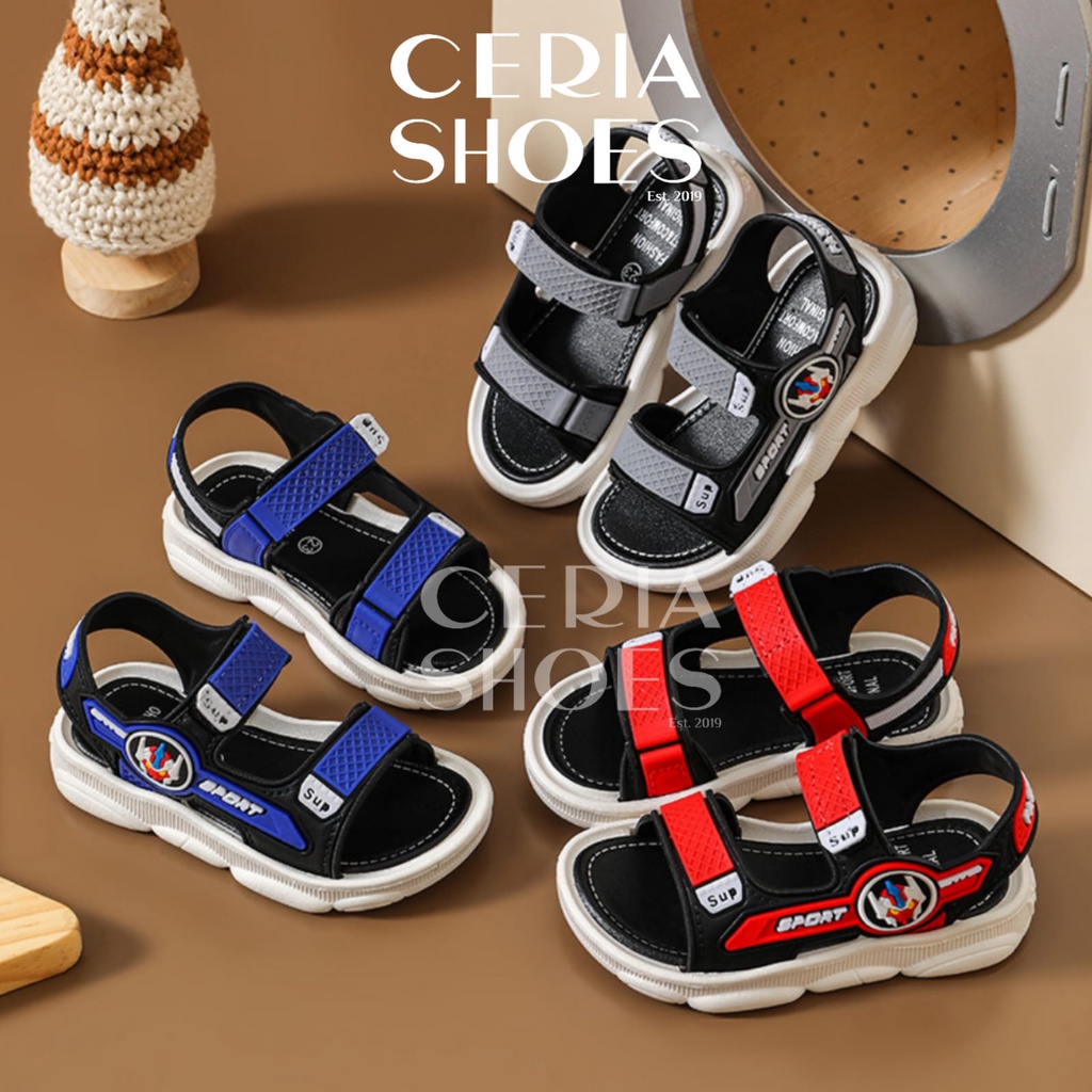 COD Sandal Gunung Anak 21-30 Sport Laki Laki Import Bahan Karet Empuk Elastis Anti Slip Sol Motif GUNDAM Baby Size