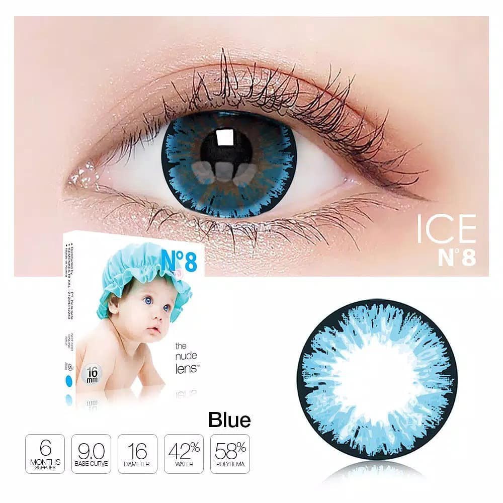 PAKET SOFTLENS N8 DIA 16MM + CAIRAN ICE 60ML + PINSET + LENSCASE / COD INSTAN SAMEDAY / LENSA KONTAK / PAKET MURAH