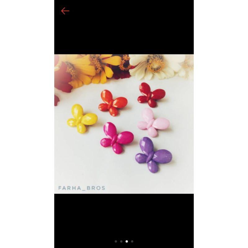 Peniti hijab jilbab Bros Dagu Kecil Mawar, Pita, Kupu-kupu By Farha-Kupu-kupu