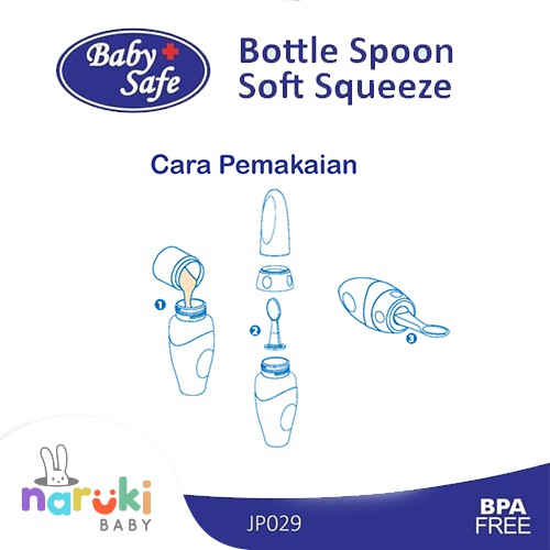 Baby Safe Bottle Spoon Soft Squeeze JP029 Botol Sendok Makan Bayi