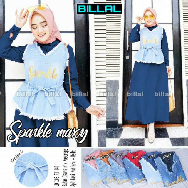 Sparkle maxy kombinasi jeans