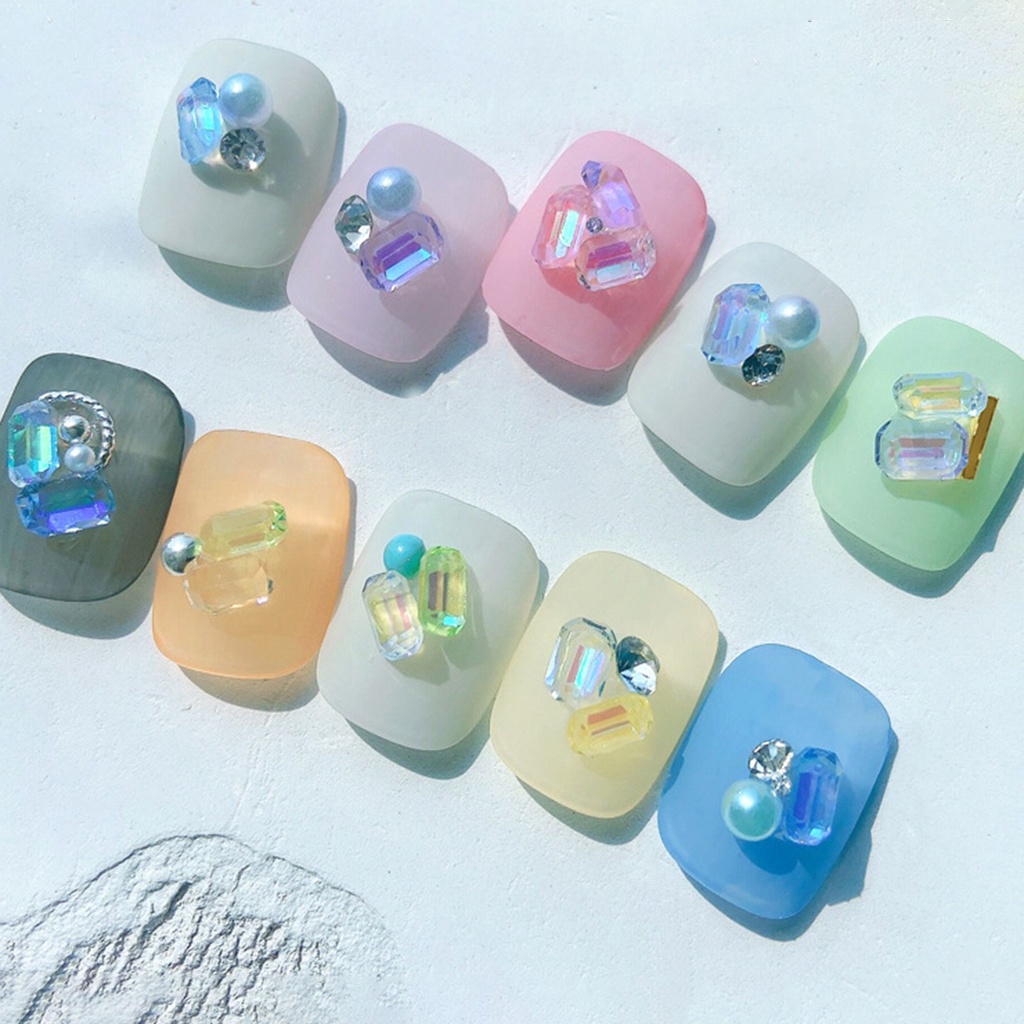 100 Pcs/Set Nail Berlian Imitasi 3D Nail Art Berlian Imitasi 3D Ornamen untuk Manikur DIY