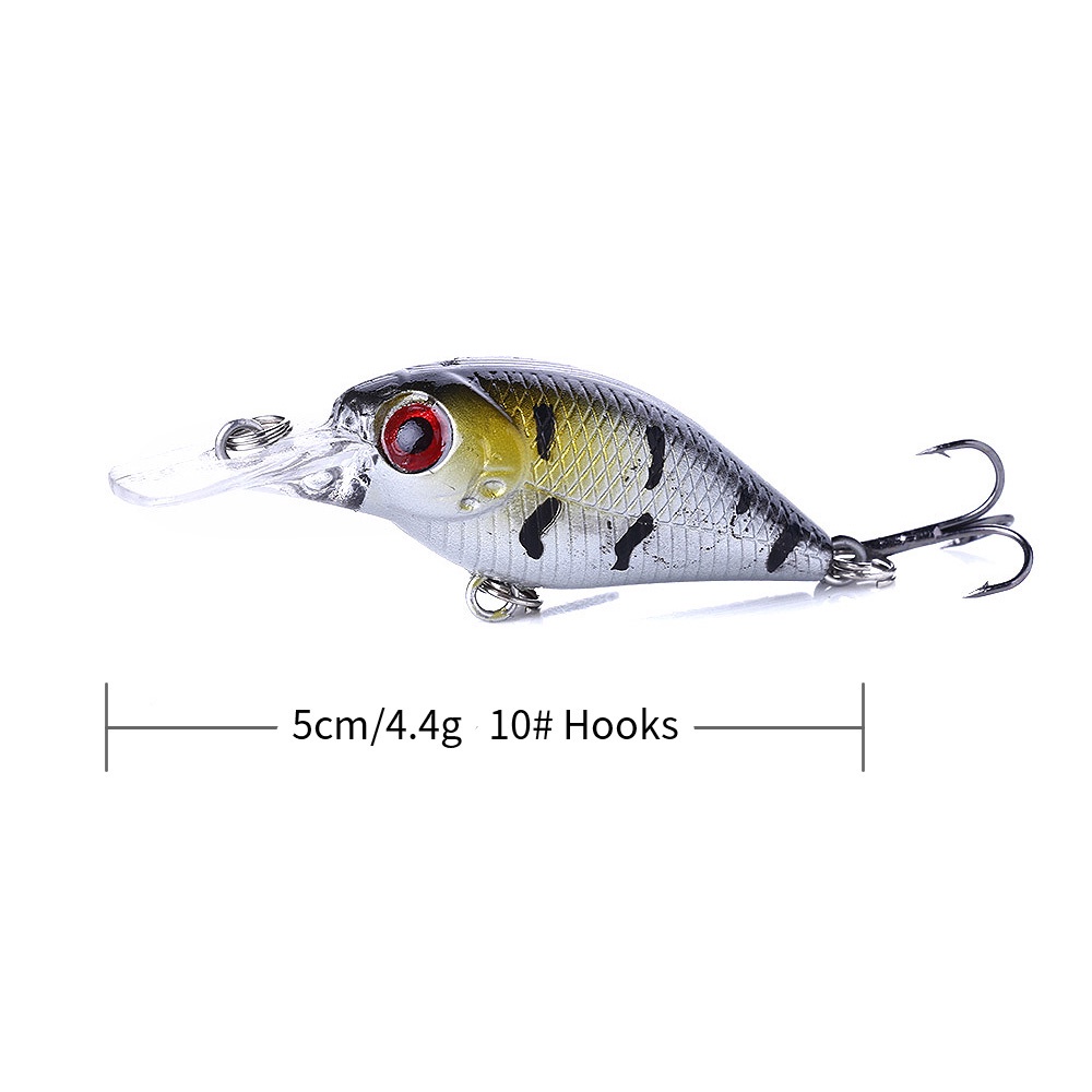 HENGJIA 8PCS Minnow Fishing Lure 5CM 4.4G Topwater Hard Bait Wobbler Jig Bait Crankbait Carp Striped bass Fishing tackle