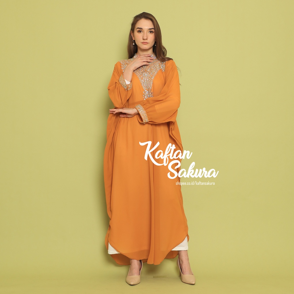 Kaftan isyana kaftan ukuran jumbo allsize muat sampai xxl original BY kaftansakura LD140 kaftan payet maxi dress mewah terbaru