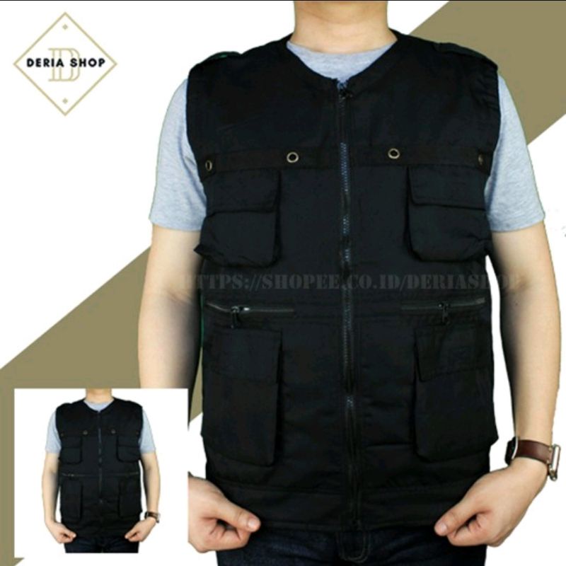 Rompi Pria Safety Casual Bahan Drill Polos Anti Angin Dewasa Anak Jaket Motor Tactical Outdoor Cowok