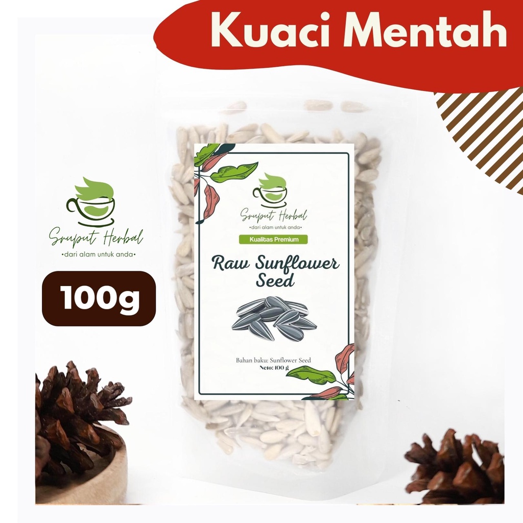 100gr Kuaci Mentah Raw Sunflower Seeds Premium Berkualitas JSR 100% Sruput Herbal