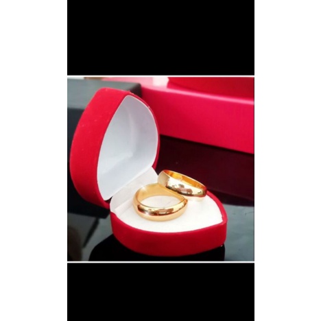 Cincin tunangan dua pasang lapis emas 24 k
