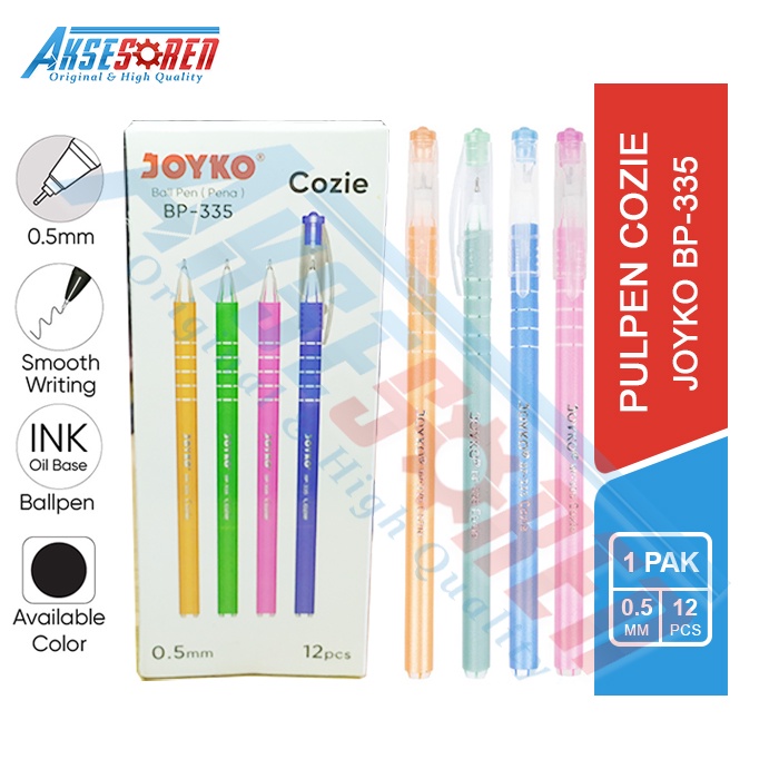 

Pulpen Cozie Joyko [BP-335/12 Pcs] / Ballpoint 1 Pack / Bolpen Bulpen 1 Pak / Pena 1 lusin / Ball Pen Joyko Tinta Hitam