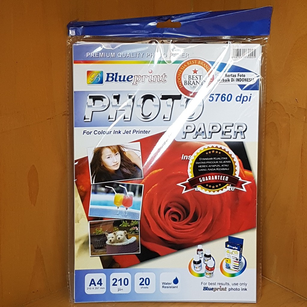 

Blueprint BP-GPA4210 BP-GPA4190 Photo Paper Polos Mawar A4 210um