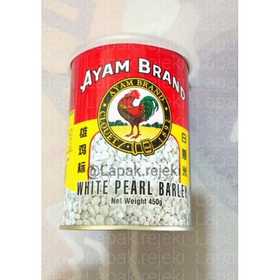 

Beras Barlie Putih Merek Ayam Brand 450gram / Beras Barli Putih / White Pearl Barley / Biji jali