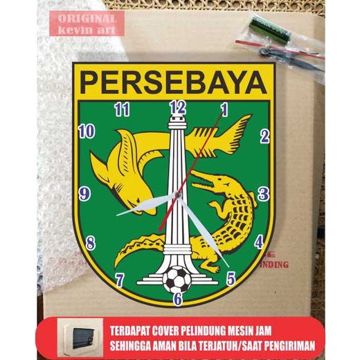 Jam Dinding Logo Persebaya Merchandise Unik Keren Besar Ukuran Jumbo Artistik Ekonomis Terbaru Walldecor