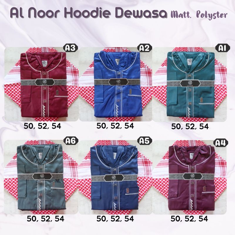 JUBAH AL NOOR HOODIE BORDIR, JUBAH KUPLUK ALNOOR, JUBAH TUDUNG ALNOOR
