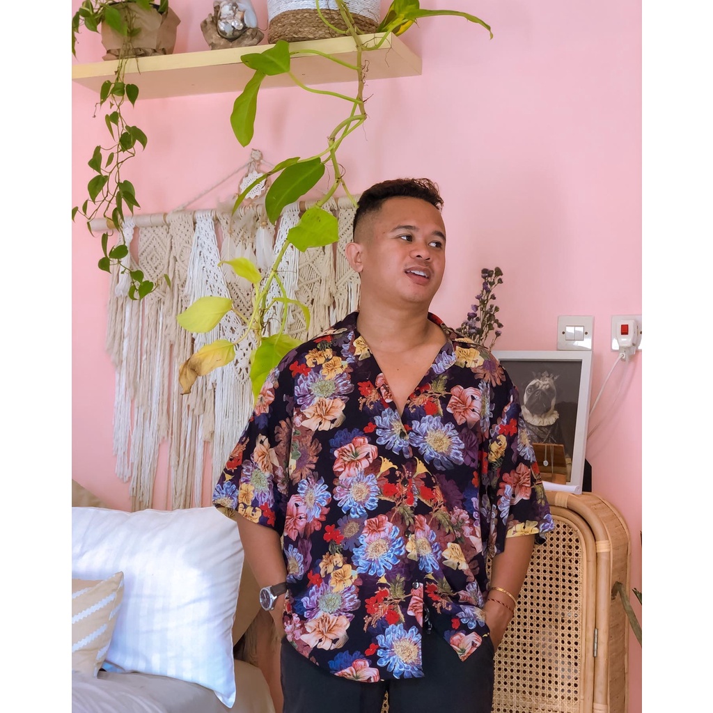 Kemeja Pantai Printing Bali Motif Rich Flowers Rayon by Chellapa Indonesia-2