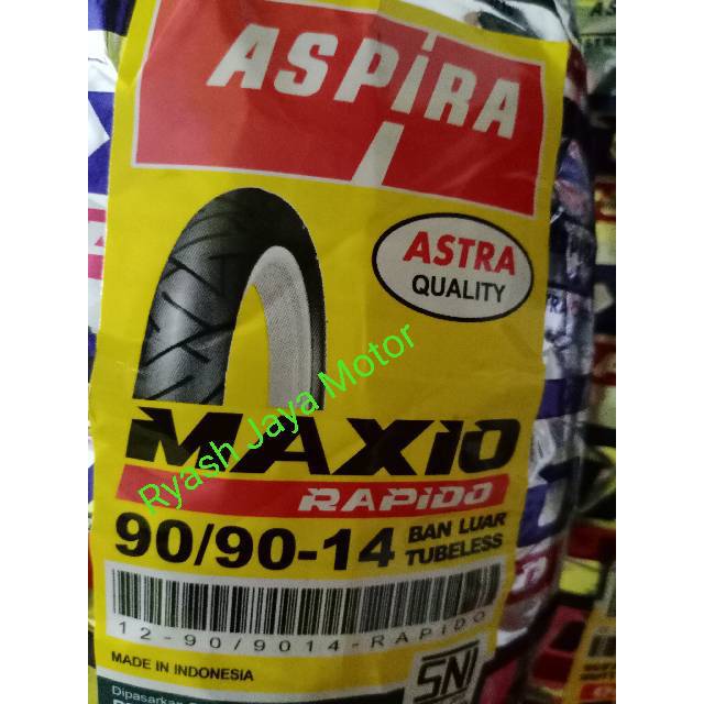 Ban tubeless maxio Rapido/Techno belakang 90/90-14 for beat/vario/110/125/scoopy/beat f1/Esp/Pop/