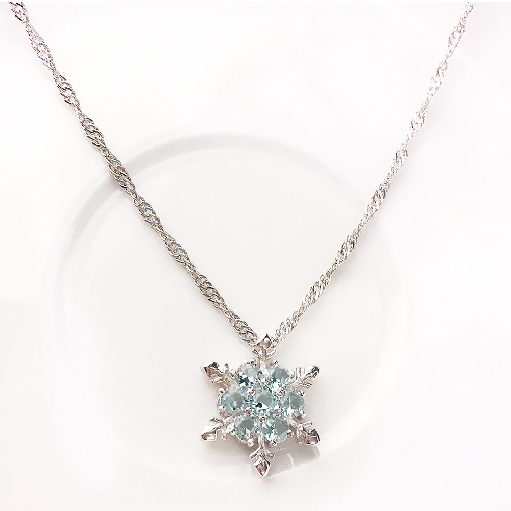 Vintage Necklace Women Snowflake Zircon Silver-plated Pendants Necklaces Jewelry