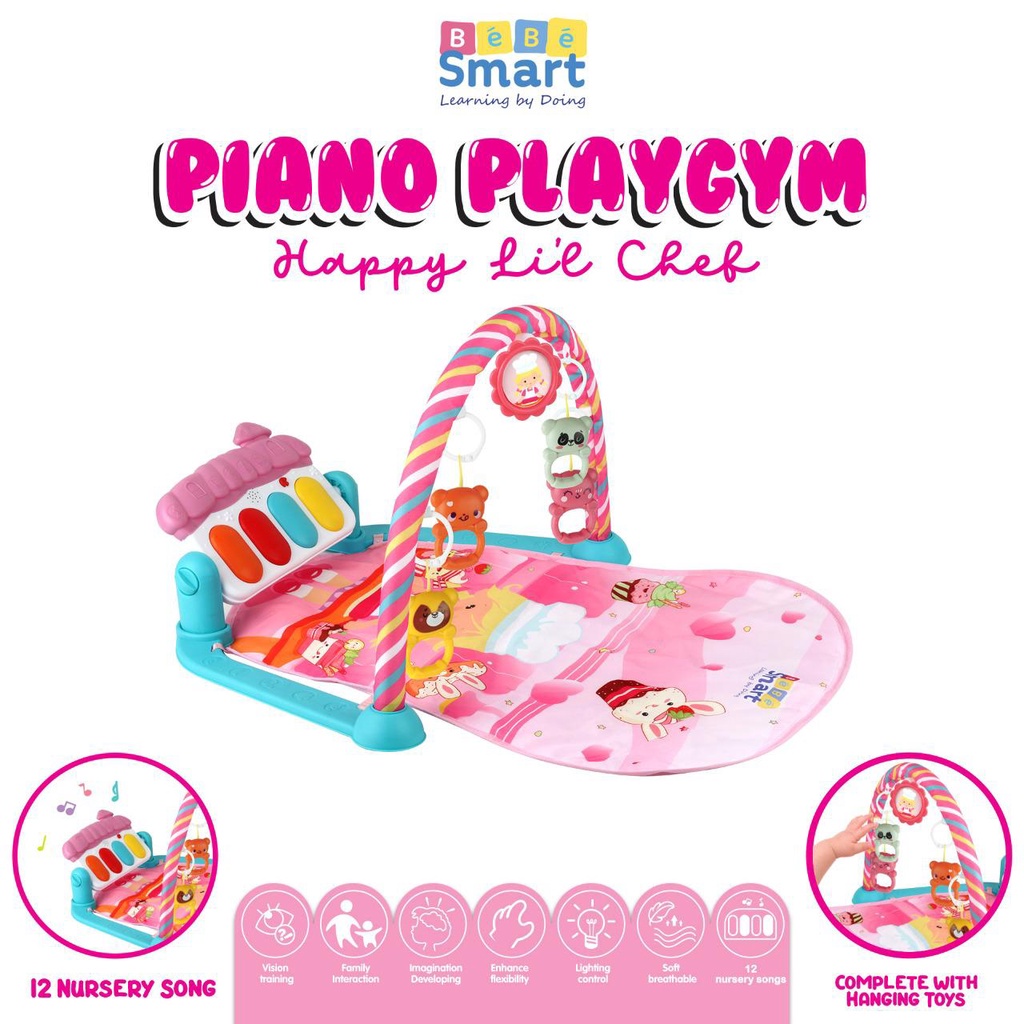 Makassar NEW! ( ONGKIR 1KG ) - Bebe Smart Piano Playgym Playmat