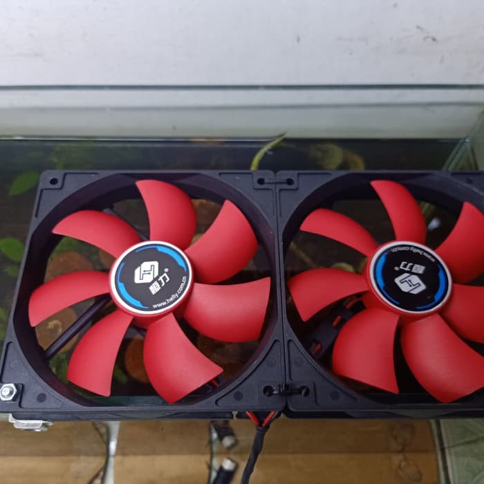 JUAL KIPAS FAN AQUASCAPE BESAR DOUBLE 12X12CM PENDINGIN AIR AQUASCAPE