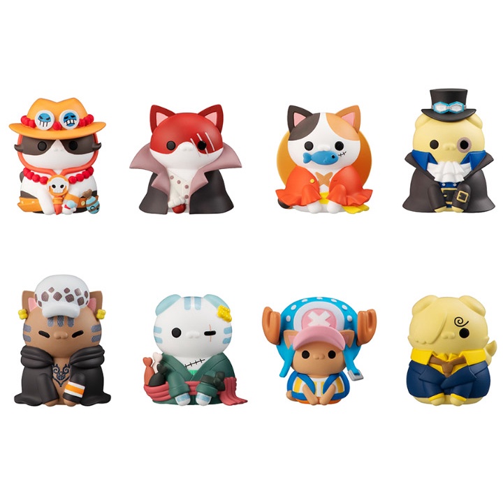 Figure Kucing Cosplay One Piece set 8 Pcs 3 CM