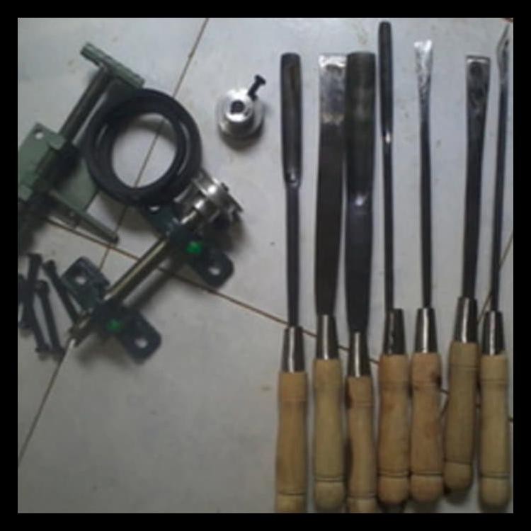 Komplit Komponen Mesin Bubut Kayu Lengkap Dengan Pisau Pahat Bubutnya Teruji