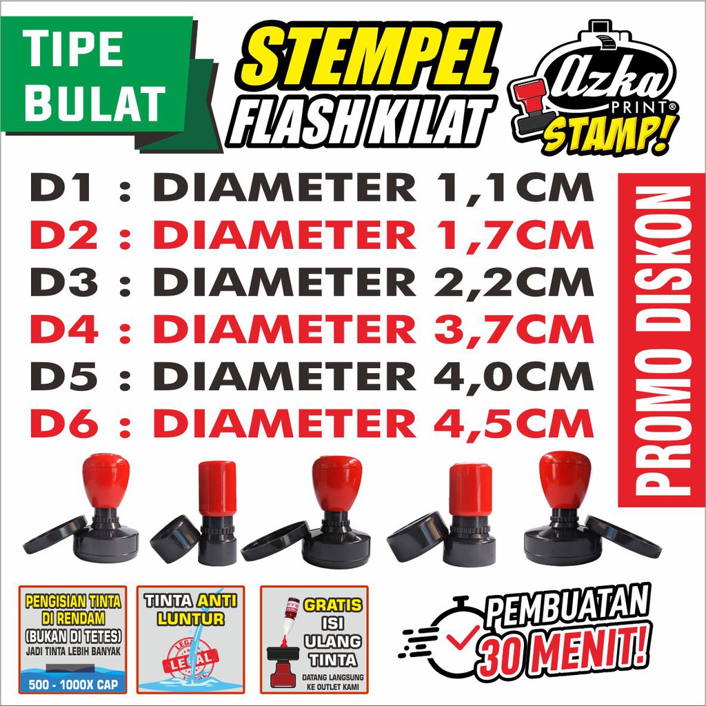 

Stempel Flash TIPE BULAT - MURAH (Desain GRATIS)