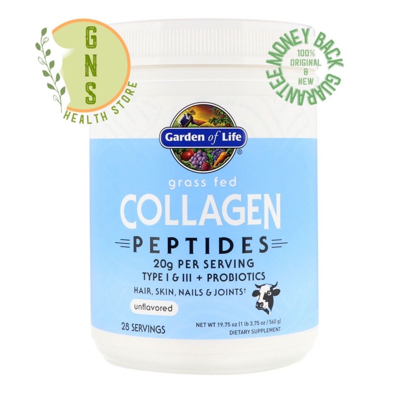 Garden of Life Grass Fed Collagen Peptides plus Probiotic Unflavored 560 gram