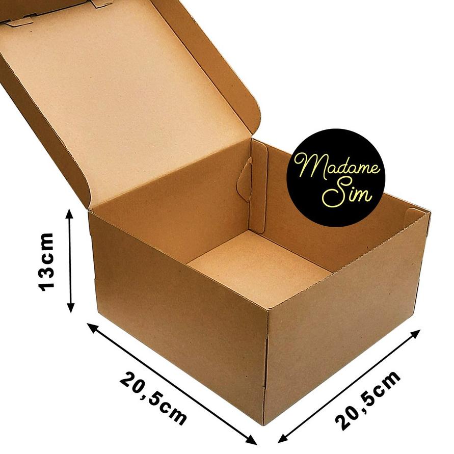 

♕ KOTAK KUE - CAKE BOX 20 x 20 x 13 CM - COKLAT (ISI : 10 PCS) ▼