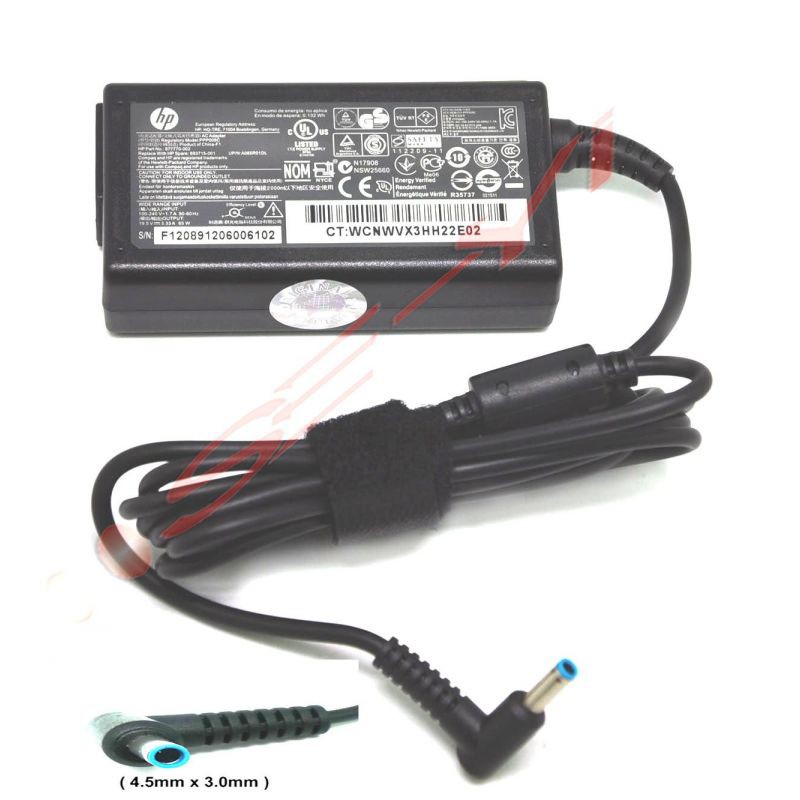 Adaptor Casan Charger Laptop Hp Original 19.5v 3.33a Colokan Biru Hp 14S HP ProBook 430 G4 G5 440 G3