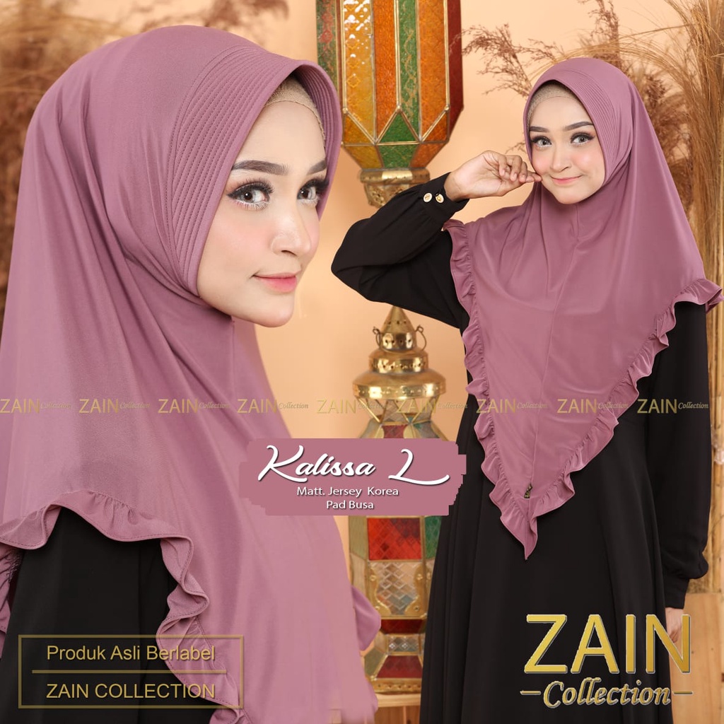 Jilbab Instan Bergo Kalissa L Ori Zain Collection-PURPLE